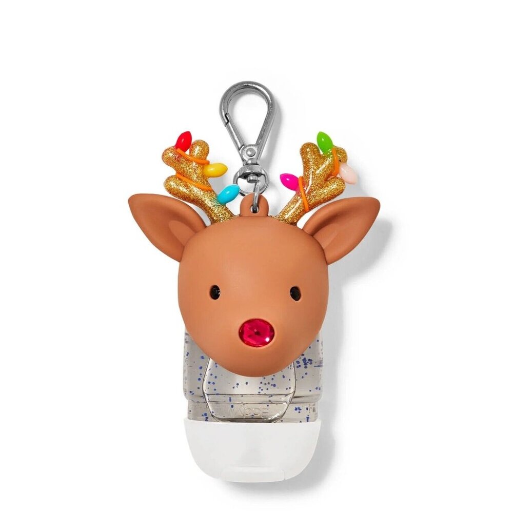 NEW Reindeer TWINKLE LIGHT UP PocketBac Sanitizer Holder Bath & Body Works